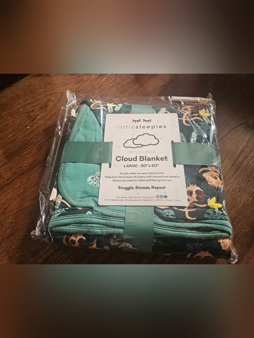 Little Sleepies Monkeying Around Cloud Blanket 50" x 50" New In The Packaging.